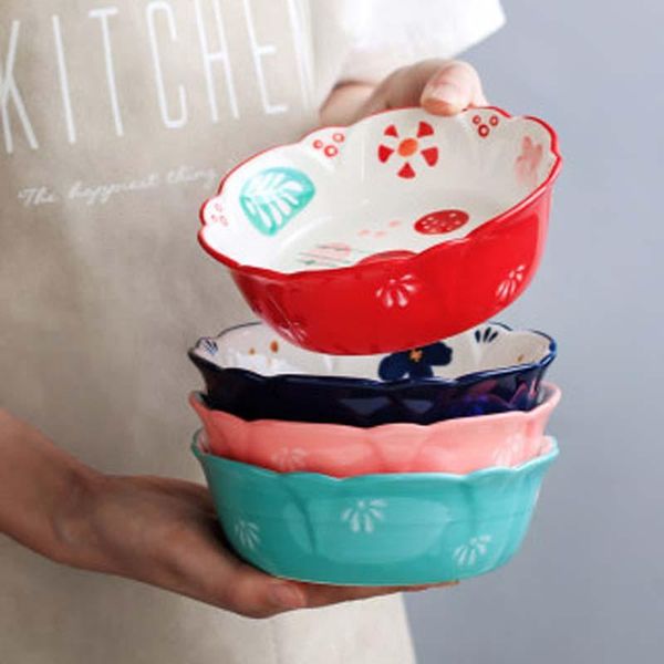 

japanese ceramic bowl cute girl heart fruit salad creative personality home dessert breakfast tableware bowls