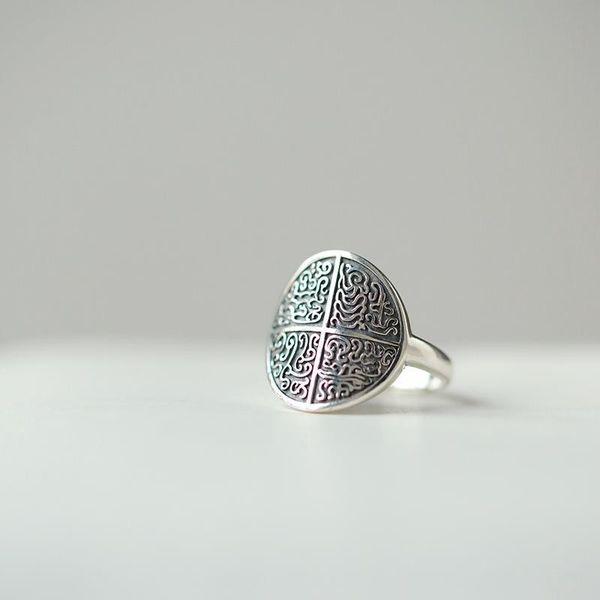 

cluster rings original design pattern craftsmanship opening adjustable ring elegant light luxury fresh charm women silver jewelry, Golden;silver