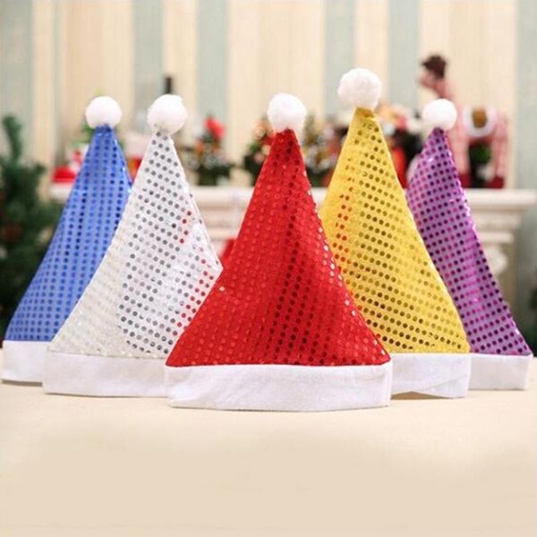 

christmas decorations 5 colors creative decoration sequins hat child cute hats xmas holiday party pendant decoratives supplies