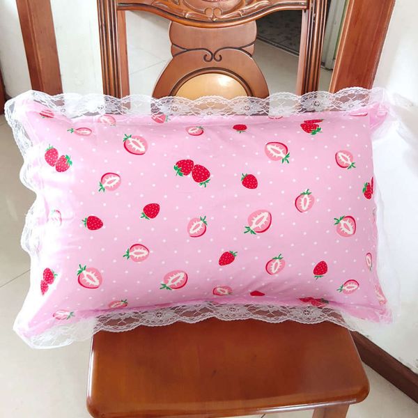

cases pure cotton pillow case washable student single cartoon 48x74cm girl's heart