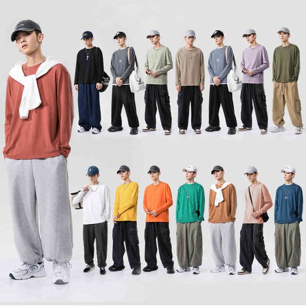 

men's hoodies & sweatshirts long sleeve t-shirt, men's student hip-hop american t-shirt, Black