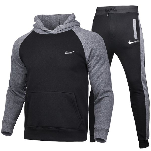 

men's sets 2-piece hoodies+pants harajuku sport suits casual men/women 2021 new autumn sweatshirts tracksuit sportswear, Gray