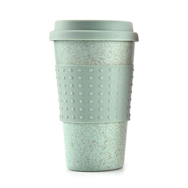 

mugs 2021 reusable bamboo fibre coffee cups eco friendly gifts 3 colors 300ml portable tea travel mug with lid