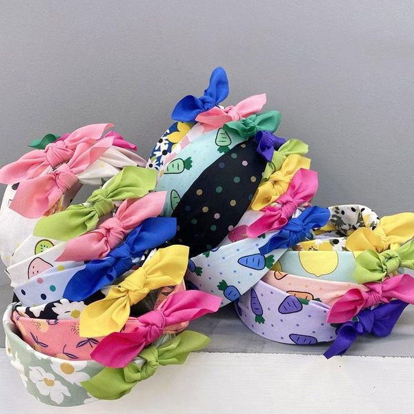 

sweet bow ear head hoop floral/fruit women headband non-slip hair for girls knotted accessories lovely, Slivery;white