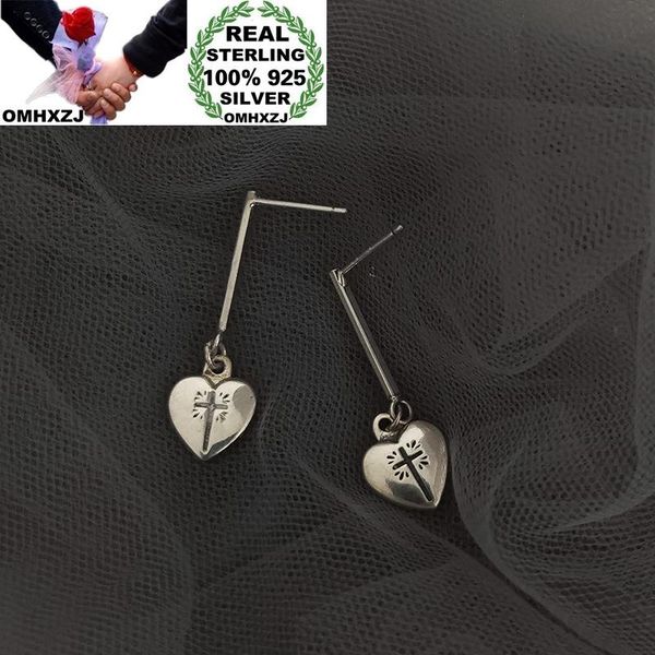 

other omhxzj wholesale he30 european fashion woman birthday party gift vintage heart tassel 100% 925 sterling silver stud earrings, Golden;silver