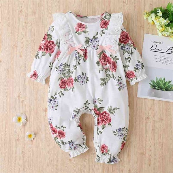 

baby floral ruffled bowknot jumpsuit 210528, Blue