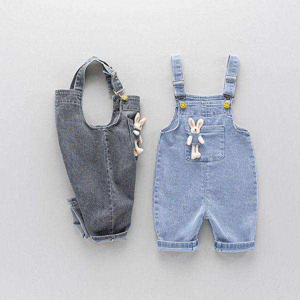 

jumpsuits baby denim overalls pants shorts casual children girls jumpsuit, Blue
