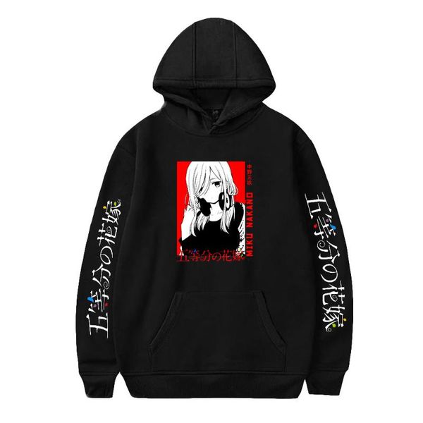 

men's hoodies & sweatshirts the quintessential quintuplets men women anime hip hop boys girls black pullovers y2k fashion clothes