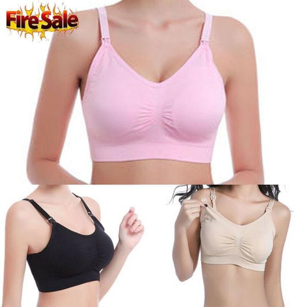 

gym clothing women nursing maternity bra push up breastfeeding bralette wire free, White;black
