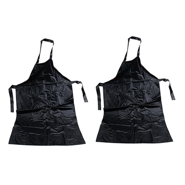 

aprons -2x waterproof oil proof pvc kitchen full apron garden butcher cleaning wear unisex