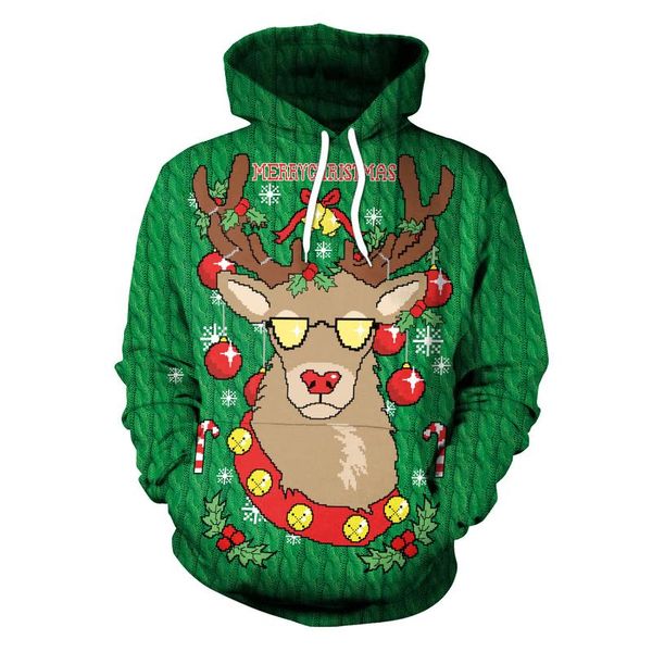 

women's hoodies & sweatshirts elf 3d print funny pullover mens streetwear 2021 ugly christmas hoodie sweatshirt men autumn winter warm, Black