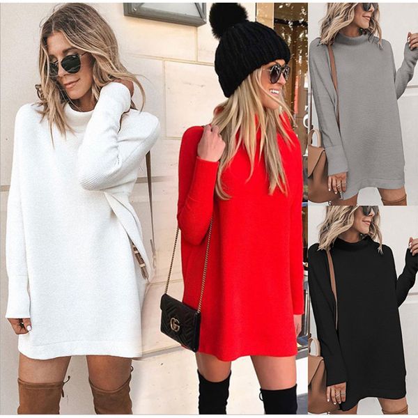 

women's pullover sweater jumper knitted solid color basic casual long sleeve regular fit sweater cardigans crew neck fall winter blushi, Black;gray