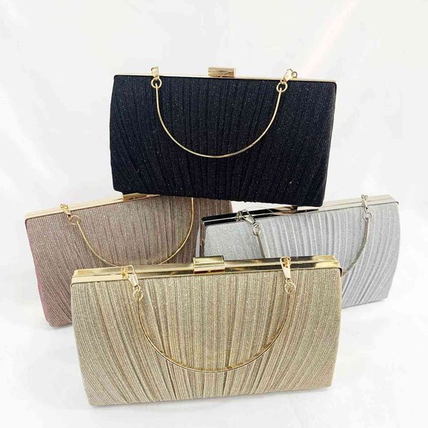 

2021 sequin portable banquet bag large capacity wrinkled dinner bag hand party pure