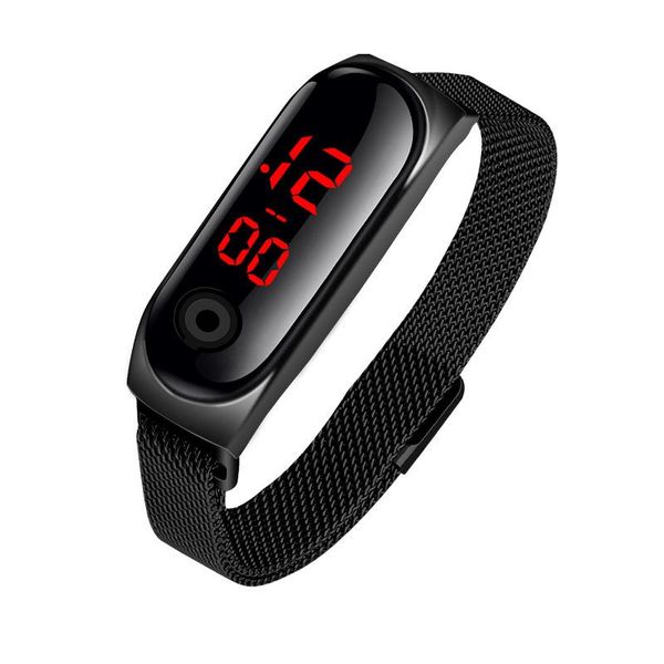 

wristwatches watch women men digital sport led bracelet watches 2021 ladies dropship relogio feminino clock gift, Slivery;brown