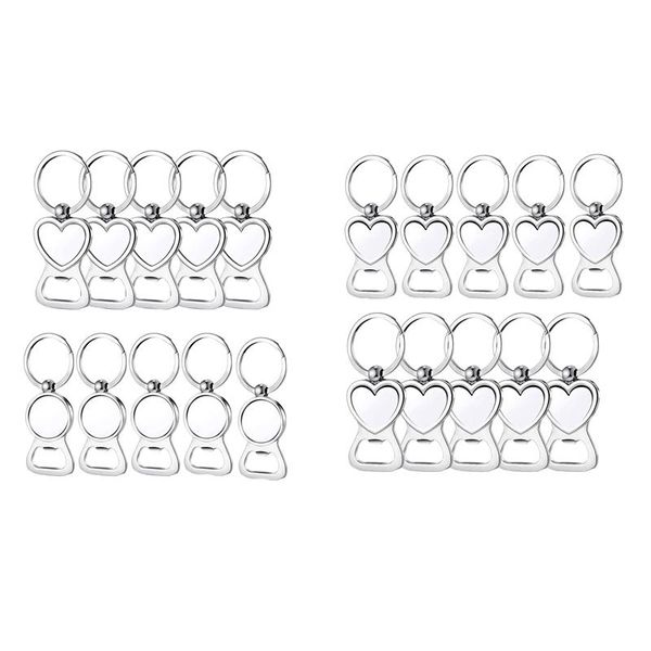 

hooks & rails 20 pcs blank keychain sublimation metal bottle opener key ring heat transfer keychain, 10 a b