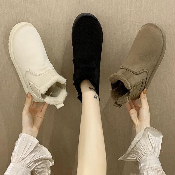 

boots women autumn winter snow plus velvet keep warm fashion ladies short soft comfortable cotton boot botas de mujer, Black