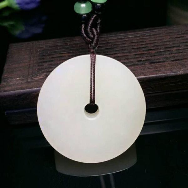 

lockets exquisite hetian jade safety buckle pendant h56#, Silver