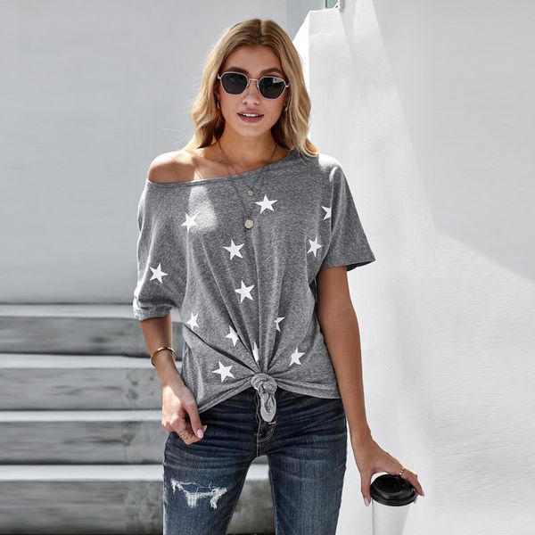 

summer t shirt shiying short sleeve women's cartoon pattern 253539, White