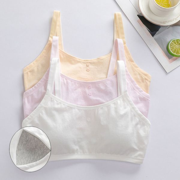 

lingerie girl pure underwear for primary junior high school students girls growing up suspender vest children's cotton, Black;pink