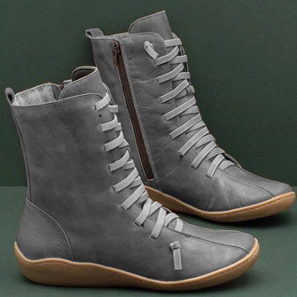 

boots four seasons makes you handsome female retro zipper lace up ladies shoes woman high footwear sw-08, Black