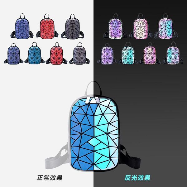 

pu backpack 2021 summer ladies small shoulder bag fashion stitching colorful luminous purse for women