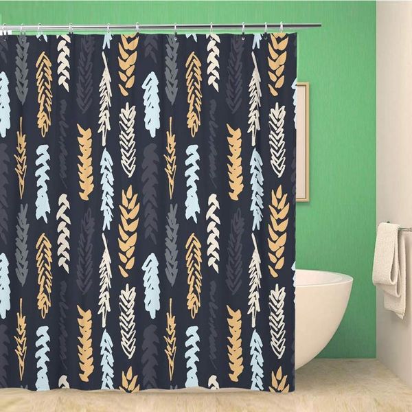 

shower curtains bathroom curtain cute cereals colorful ink wheat ears on dark 60x72 inches waterproof bath set with hooks