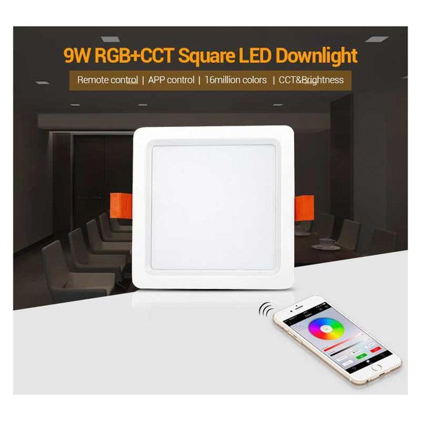 

downlights miboxer fut064 9w rgb+cct square led downlight ac100~240v,fut089 8-zone remote controller