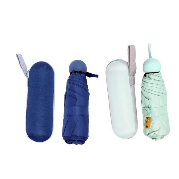 

umbrellas 2pcs mini travel sun & rain umbrella lightweight windproof portable compact parasol,navy blue mint green