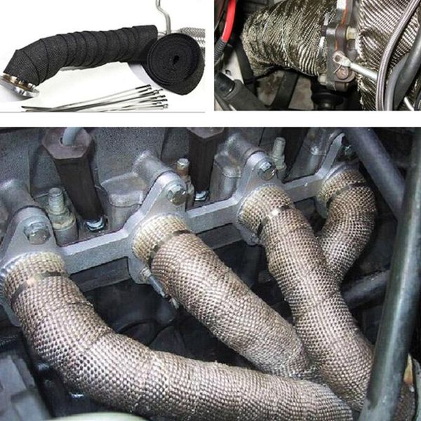 

motorcycle exhaust system 5/10/15m fiber roll auto pipe insulation heat wrap tape belt for wrapping wiring harness