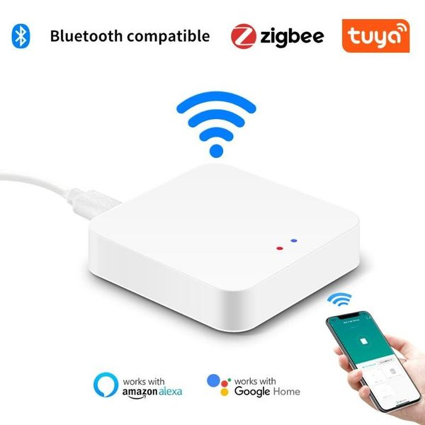 

smart home control tuya gateway zigbee wifi bluetooth compatible for alexa google intelligent hub