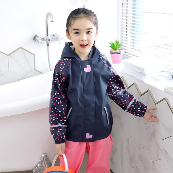 

clothing sets 2021 rain fleece jacket pants boy outfits pu waterproof baby girls tracksuit coat overalls kids clothes set sport children sui, White