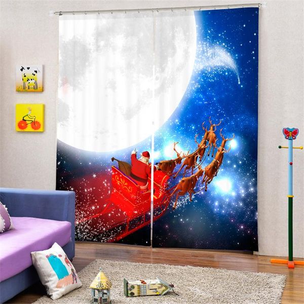 

curtain & drapes customized merry christmas luxury 3d blackout window for living room bed el wall tapestry cortinas