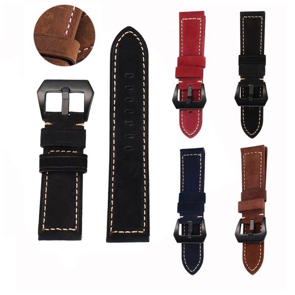 

watch bands 2021 watchband leather padded replacement band buckle wrist strap 20mm montre reloj relogio clock bracelet relogios, Black;brown
