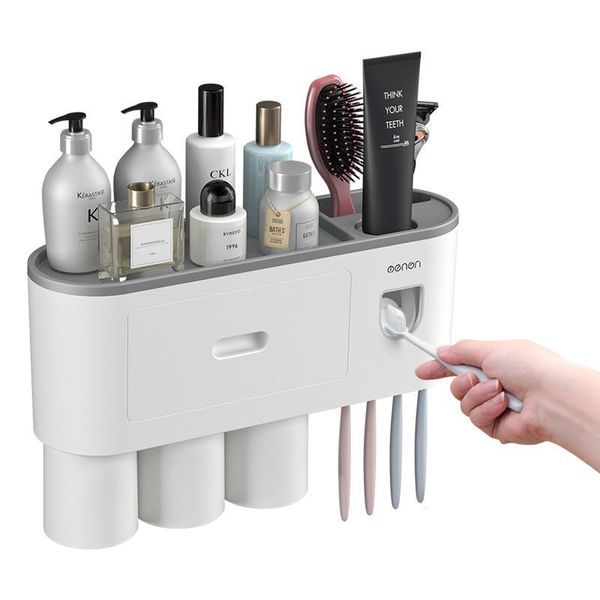 

toothbrush holders toothpaste holder magnetic adsorption inverted automatic squeezer dispenser storage rack