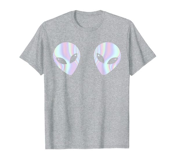 

colorful rave aliens alien heads boobs shirt ufo believe tee t-shirt, White;black