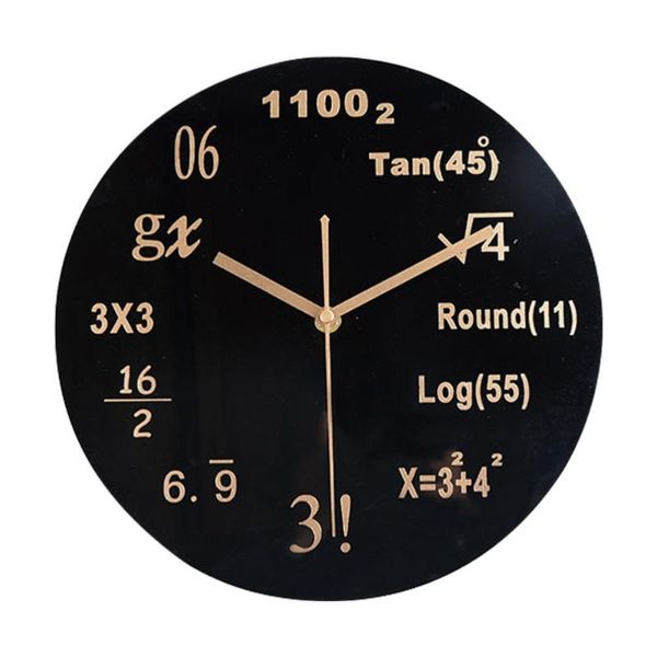 

wall clocks mathematical formula clock living room household decorative (black style a shipment without battery)