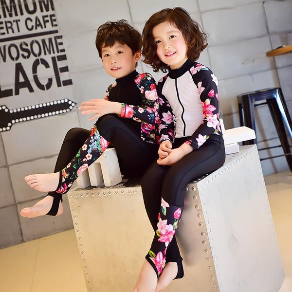 

one-piece suits children's swimsuit kids girls 2021 swimwear for children clothes bathing sun long sleeve pants waterproof mother anima
