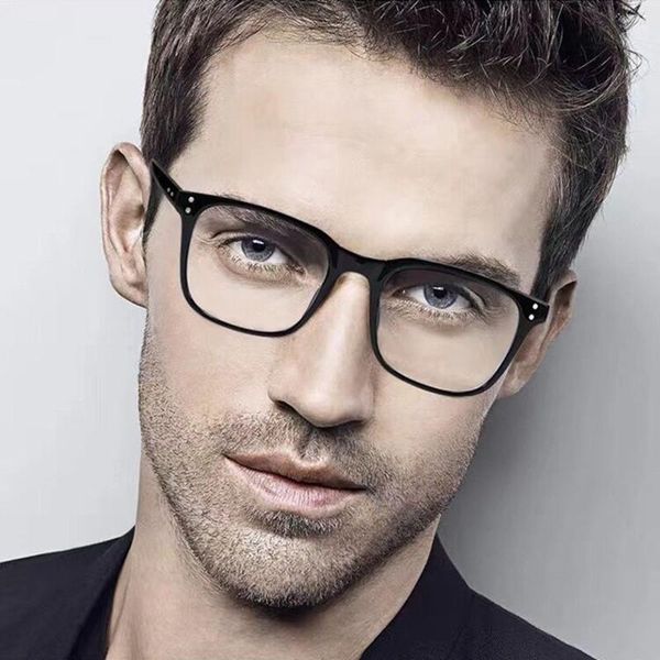 

fashion sunglasses frames 2021 square women glasses men myopia optical transparent eyeglasses frame vintage trend brand design eyewear, Black