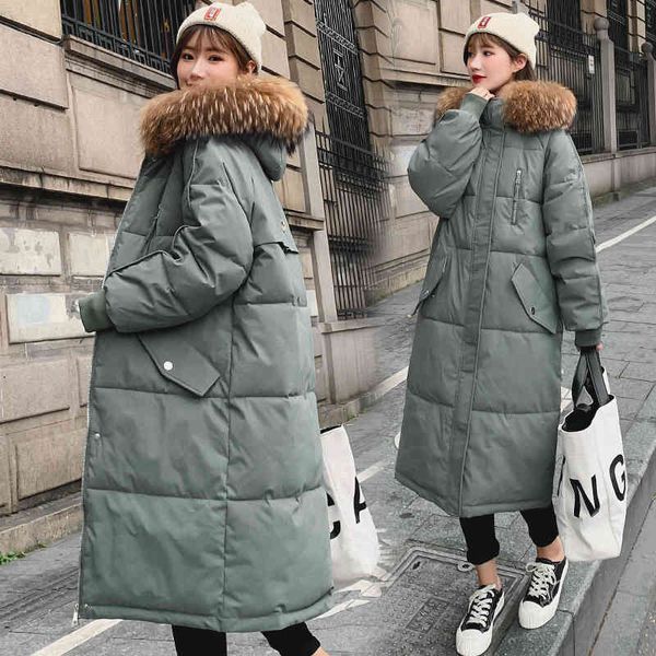

women's winter jacket, synthetic fur collar, thick coat, long coat, Black