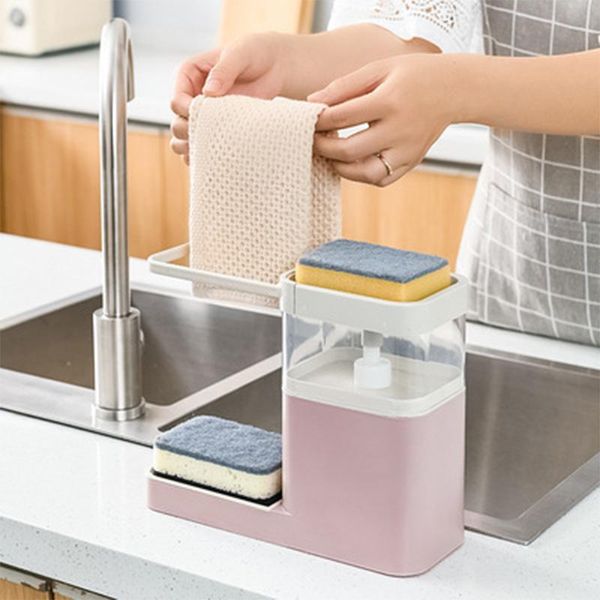 Dispensador de sabão líquido Pressione Pressione a caixa automática Cozinha com toalhas de pia de toalhas armazenamento multifuncional