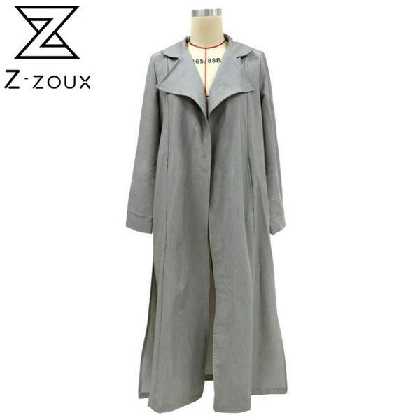 

women trench coat loose leisure windbreaker long sleeve split coats fashion ladies overcoat gray spring 210513, Tan;black