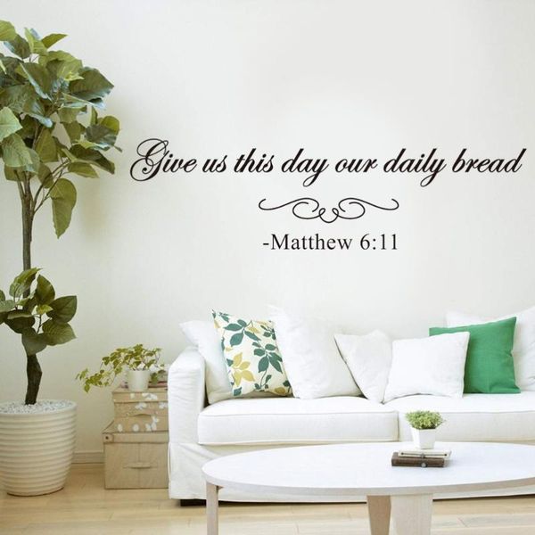 

give us this day our daily bread matthew 6:11 bible scripture christian quote wall decal sayings wallpapers