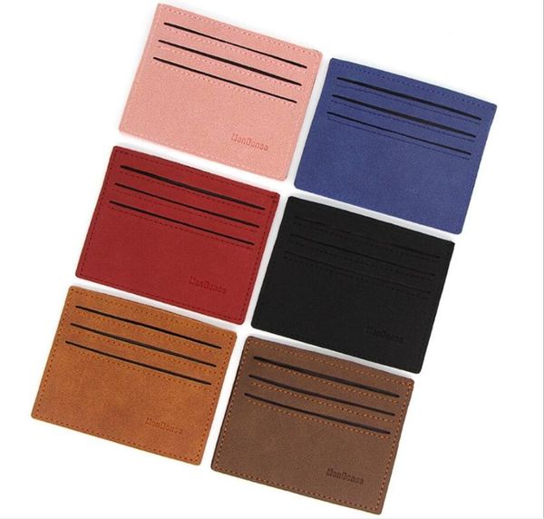 

card holders portable pu leathe coin purse business id holder bank wallet keychain bus cards cover multi function pack, Brown;gray