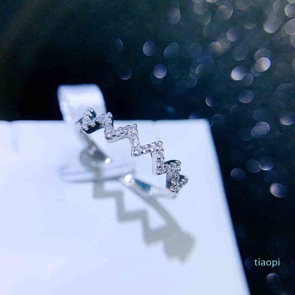 

slightly inlaid with diamond ring s925 sterling silver , female minority design, open , adjustable index finger