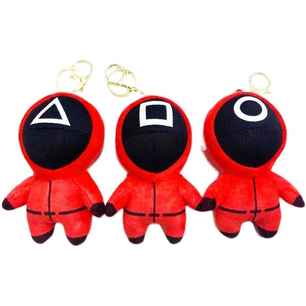 

squid game plush toy key chain doll toy pendant doll grasping machine, Slivery;golden