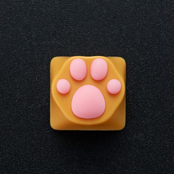 

keyboards cute simulation cat design abs keycaps for cherry mx switch mechanical gaming keyboard yellow pink color esc key caps