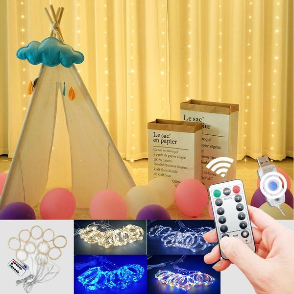 

strings 3x1 3x2 3x3m led christmas garland fairy lights string copper wire indoor bedroom home wedding year decoration powe