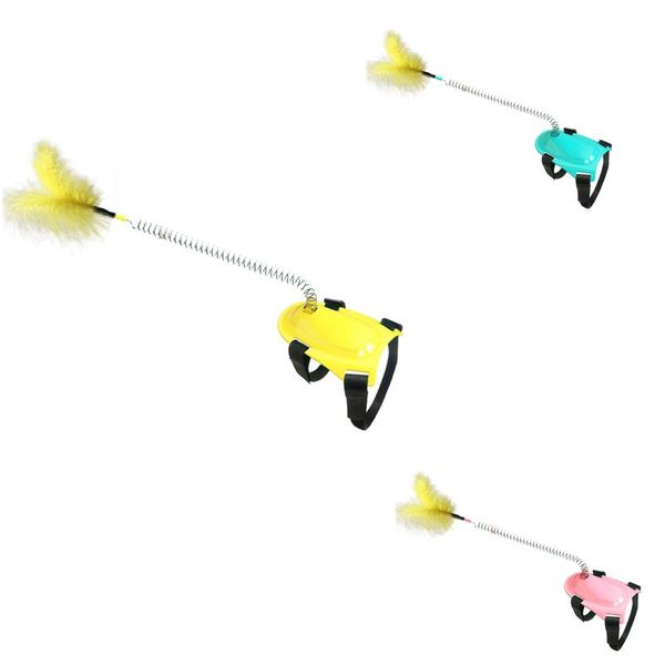 

cat turntable toy, spring stick, replaceable accessories funny feather toy toys