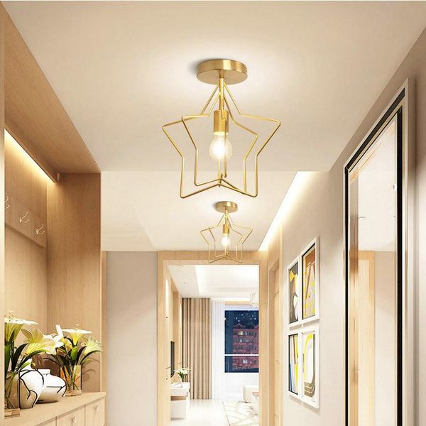 

ceiling lights nordic iron star shape rotatable modern decoration lighting kitchen bedroom corridor study children's room led lamp