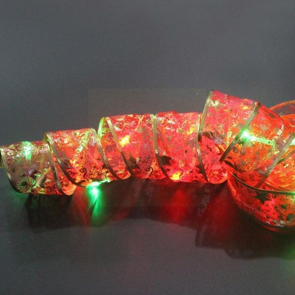 

christmas decorations ribbon with led lights waterproof for tree 2022 year wall window home u0m9